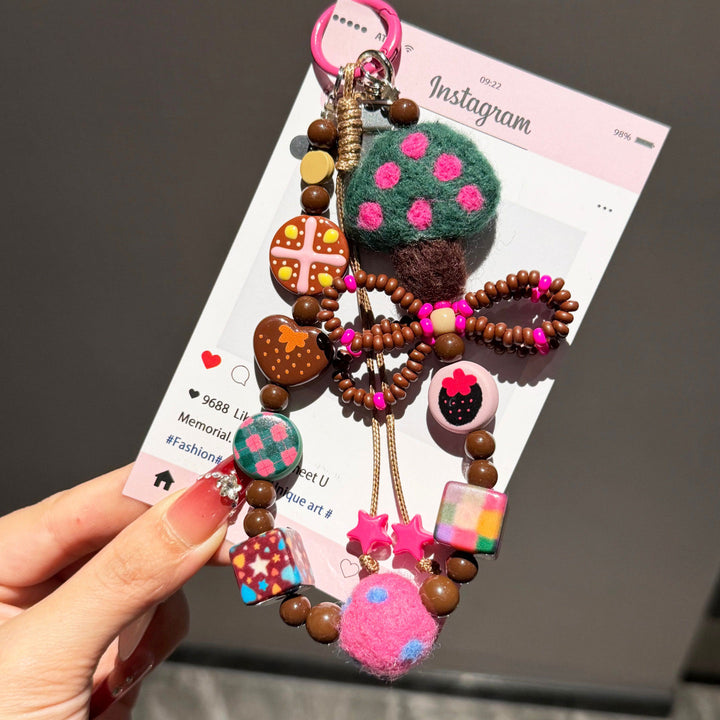 Cute Felt Mushroom Phone Charm Strap & Bag Charm