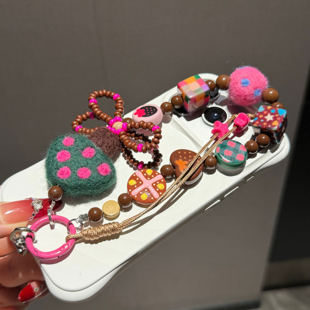 Cute Felt Mushroom Phone Charm Strap & Bag Charm