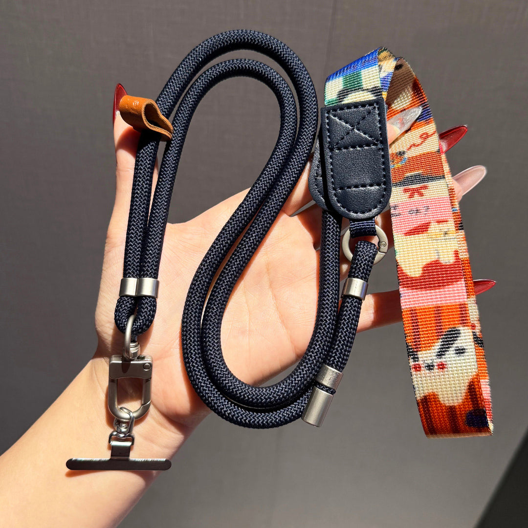 Geometric-Pattern Crossbody Phone Lanyard