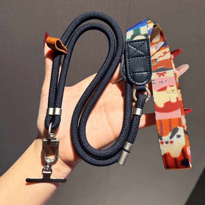 Geometric-Pattern Crossbody Phone Lanyard