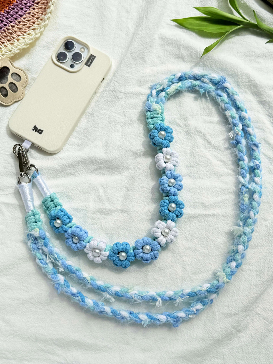 Handmade Pearl & Floral Phone Lanyard — DIY Kit Available