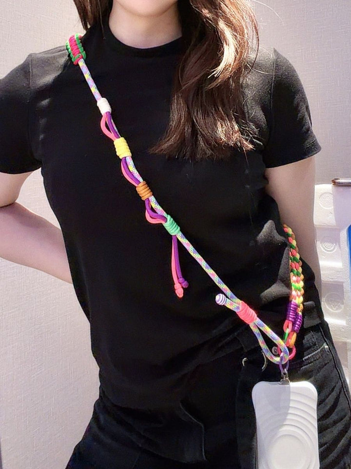 Y2K Paracord Phone Lanyard with Multi-Charm Hooks