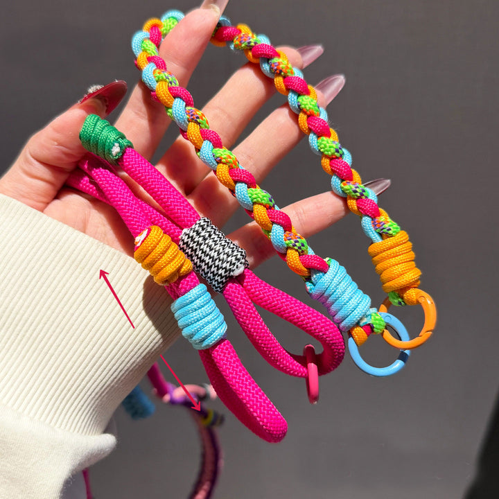 Y2K Paracord Phone Lanyard with Multi-Charm Hooks
