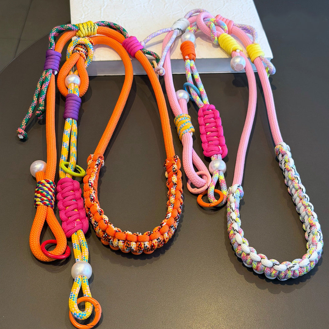Y2K Paracord Phone Lanyard with Multi-Charm Hooks