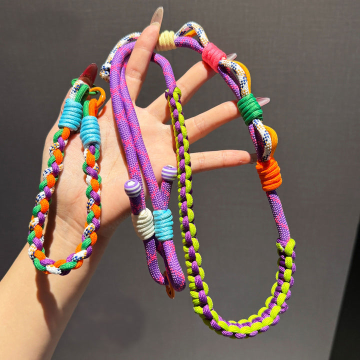 Y2K Paracord Phone Lanyard with Multi-Charm Hooks