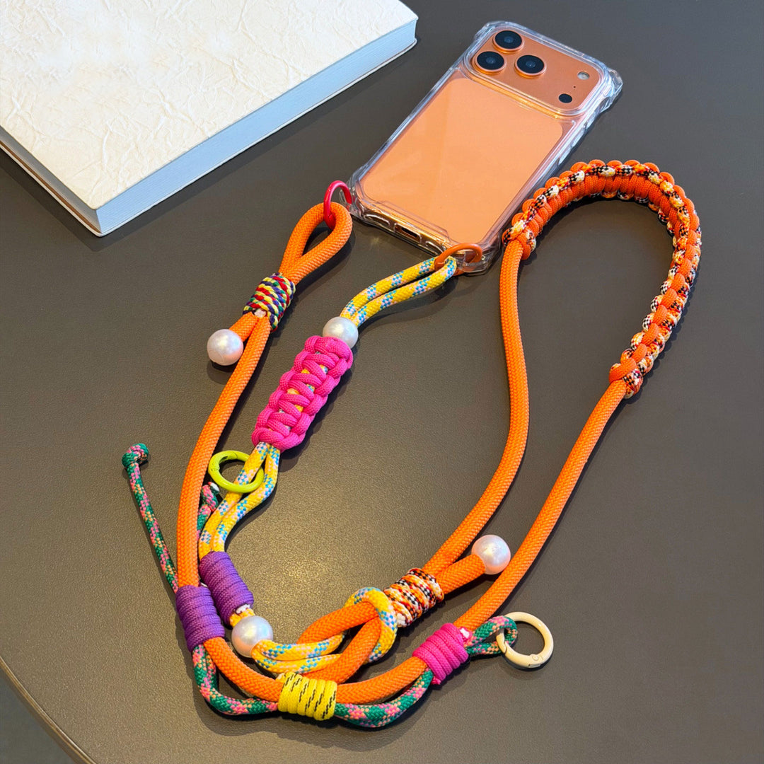 Y2K Paracord Phone Lanyard with Multi-Charm Hooks