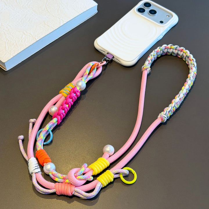 Y2K Paracord Phone Lanyard with Multi-Charm Hooks