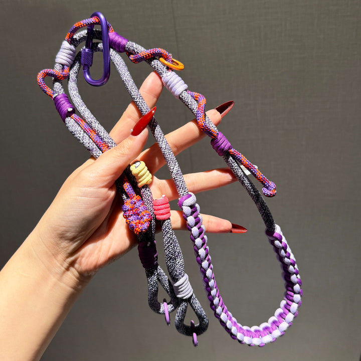 Y2K Paracord Phone Lanyard with Multi-Charm Hooks