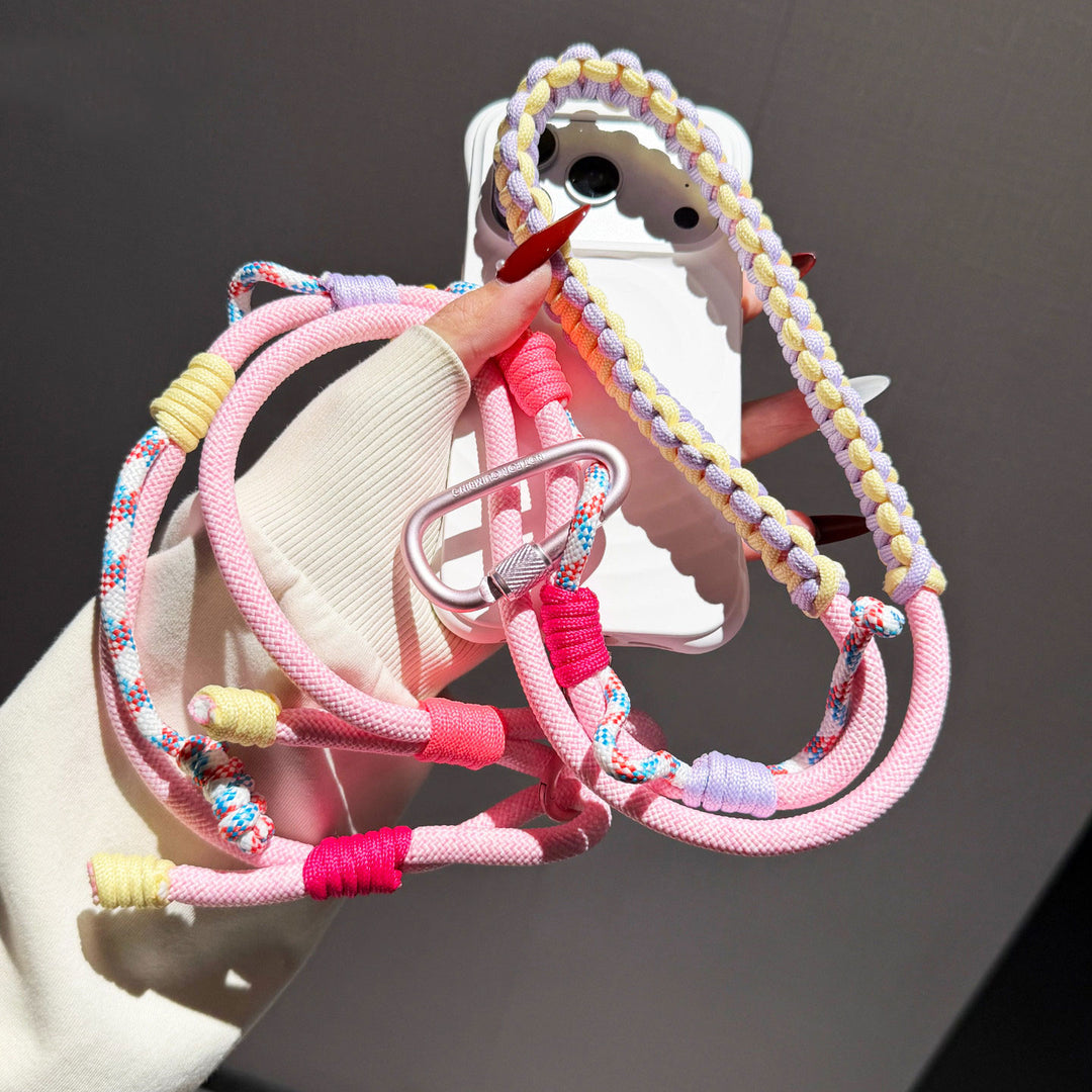 Y2K Paracord Phone Lanyard with Multi-Charm Hooks