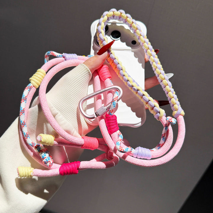 Y2K Paracord Phone Lanyard with Multi-Charm Hooks