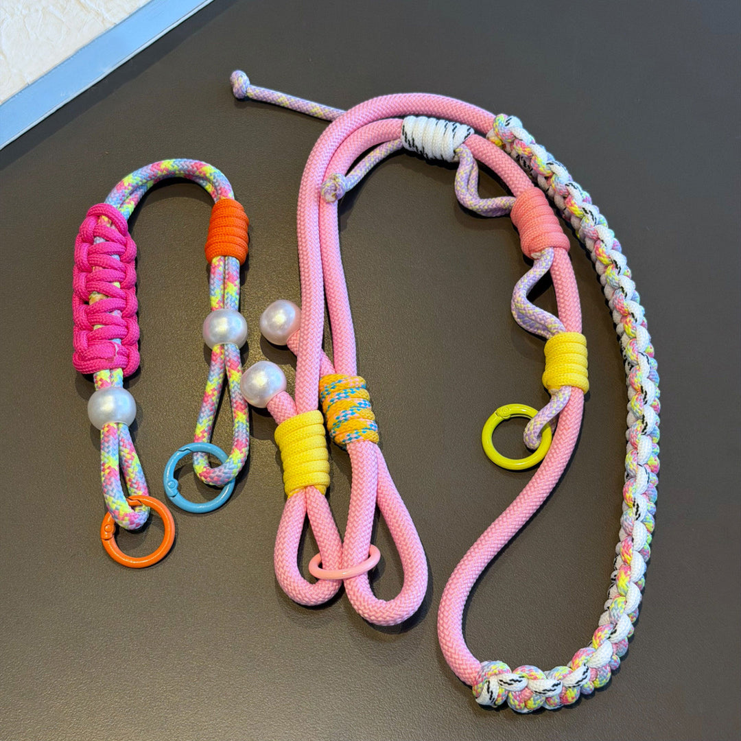 Y2K Paracord Phone Lanyard with Multi-Charm Hooks