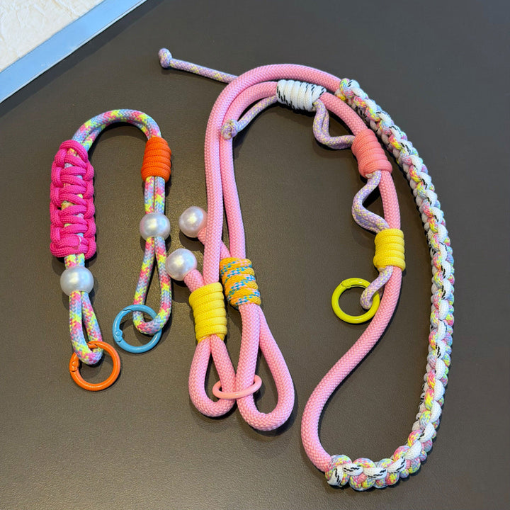 Y2K Paracord Phone Lanyard with Multi-Charm Hooks