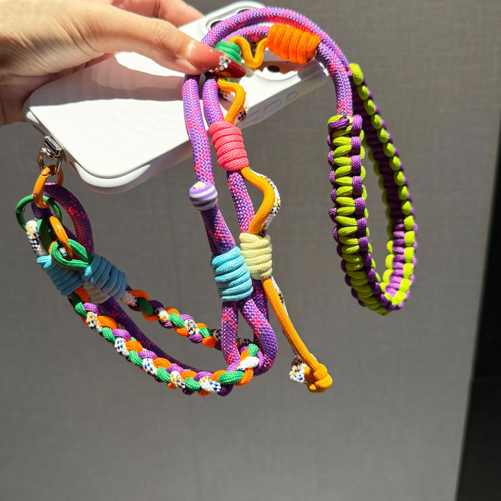 Y2K Paracord Phone Lanyard with Multi-Charm Hooks