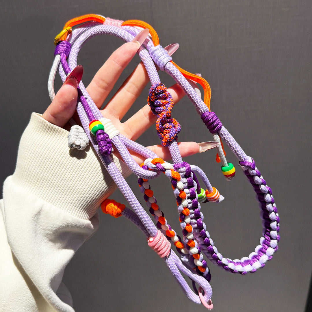 Y2K Paracord Phone Lanyard with Multi-Charm Hooks