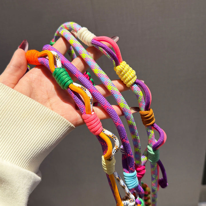 Y2K Paracord Phone Lanyard with Multi-Charm Hooks