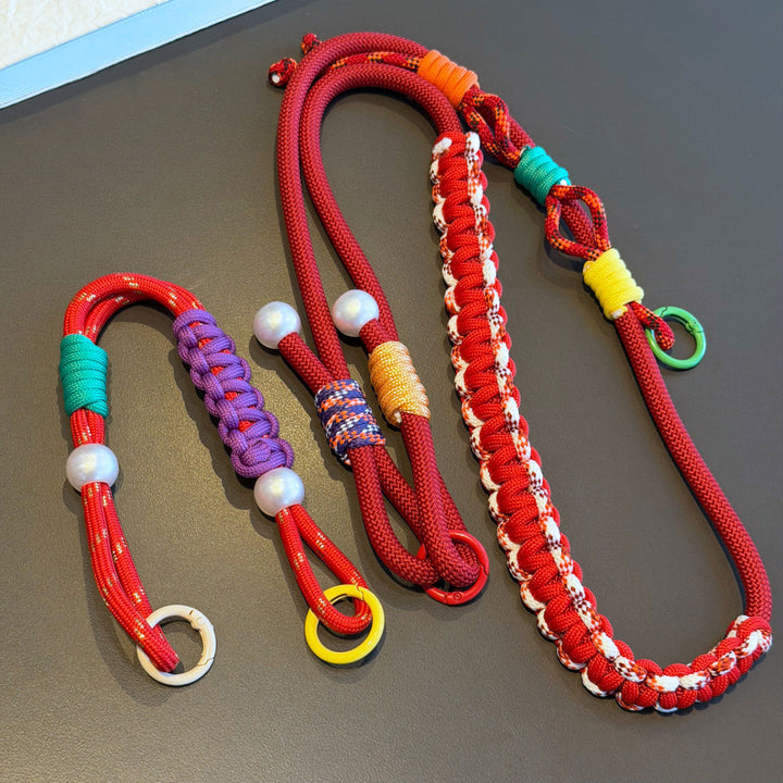Y2K Paracord Phone Lanyard with Multi-Charm Hooks