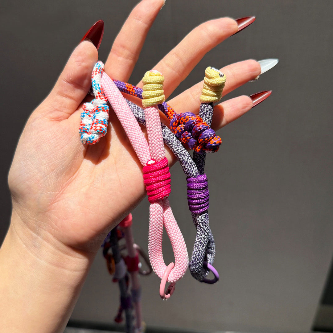 Y2K Paracord Phone Lanyard with Multi-Charm Hooks