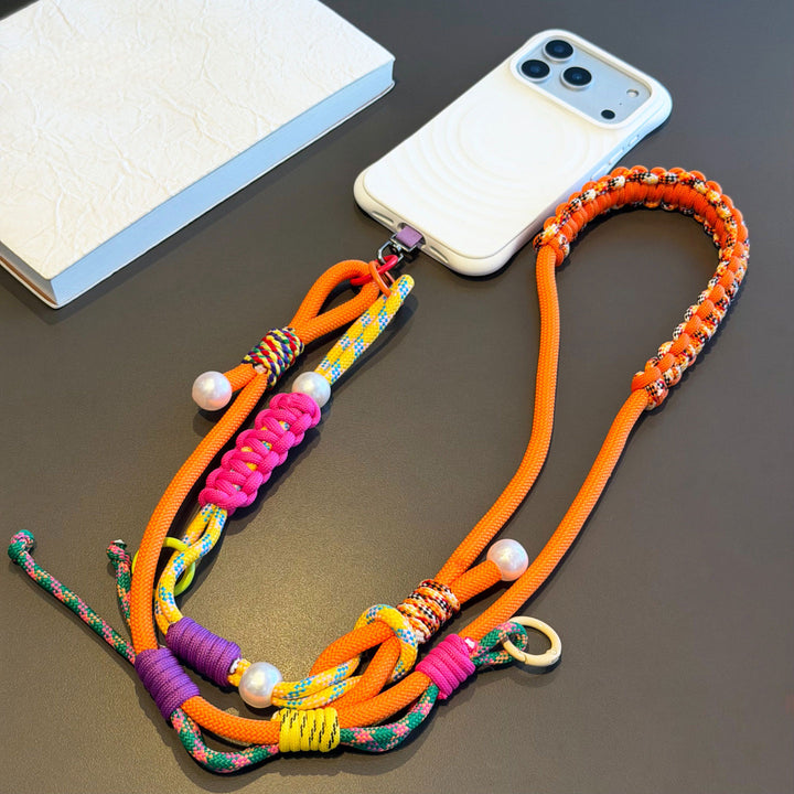 Y2K Paracord Phone Lanyard with Multi-Charm Hooks