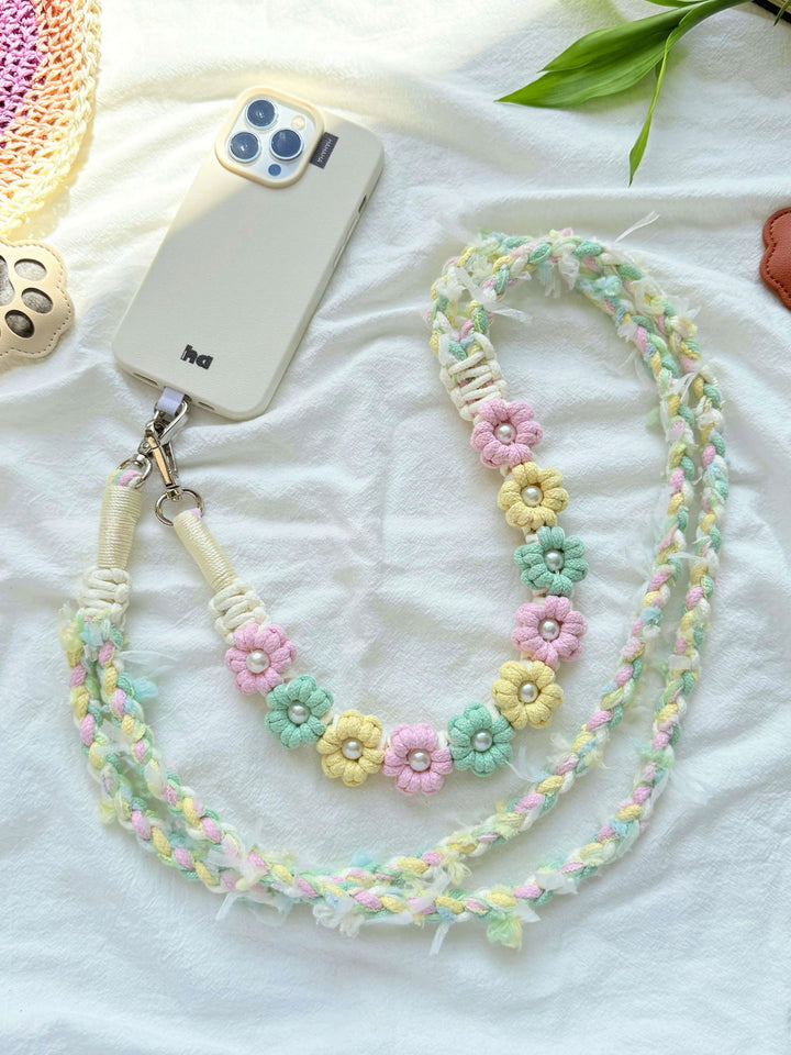 Handmade Pearl & Floral Phone Lanyard — DIY Kit Available