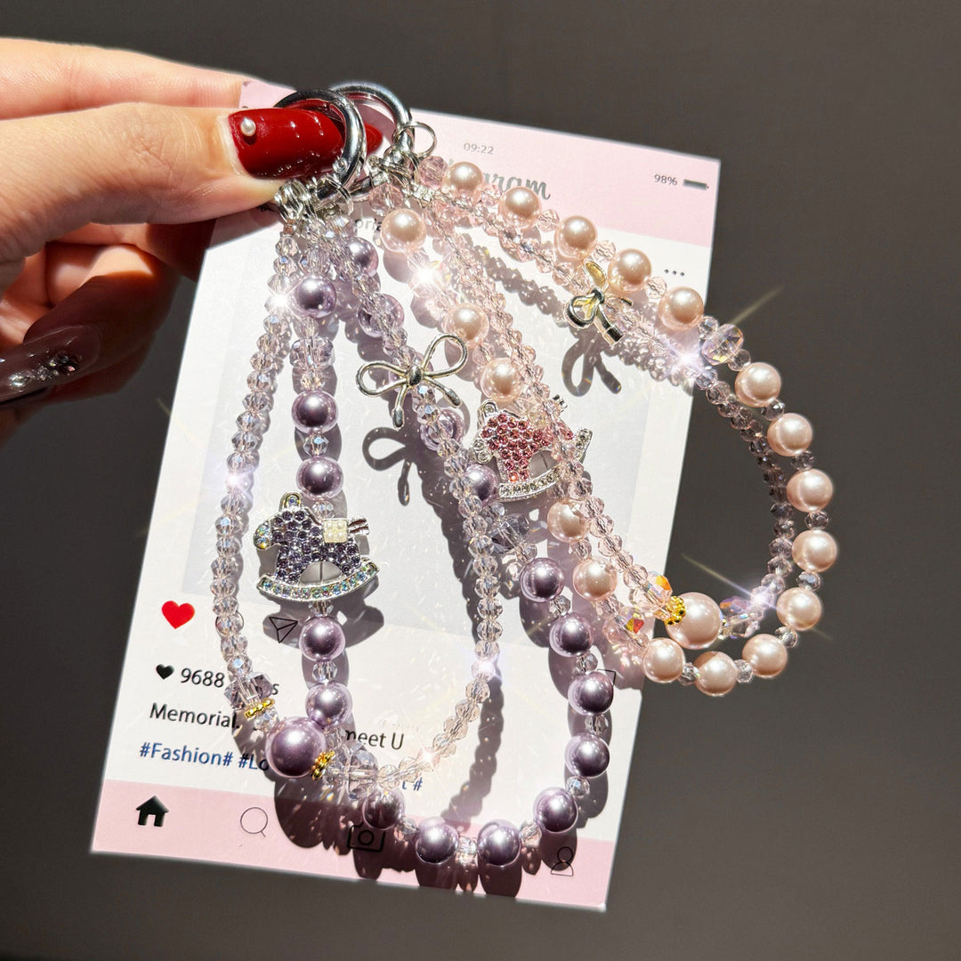 Pearl-Style Carousel Phone Charm, Bag Charm & Keyring