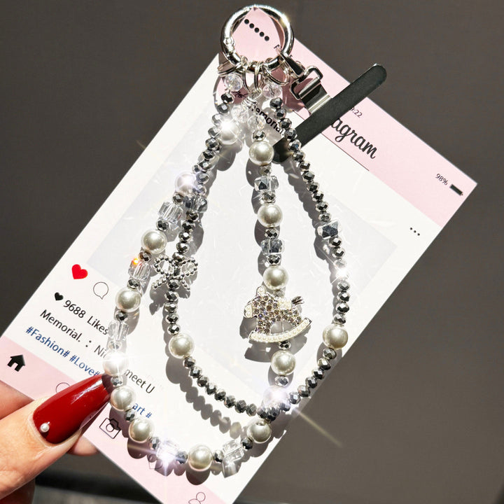 Pearl-Style Carousel Phone Charm, Bag Charm & Keyring