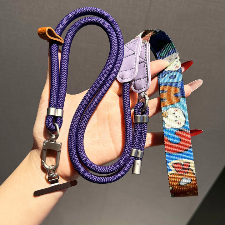 Geometric-Pattern Crossbody Phone Lanyard
