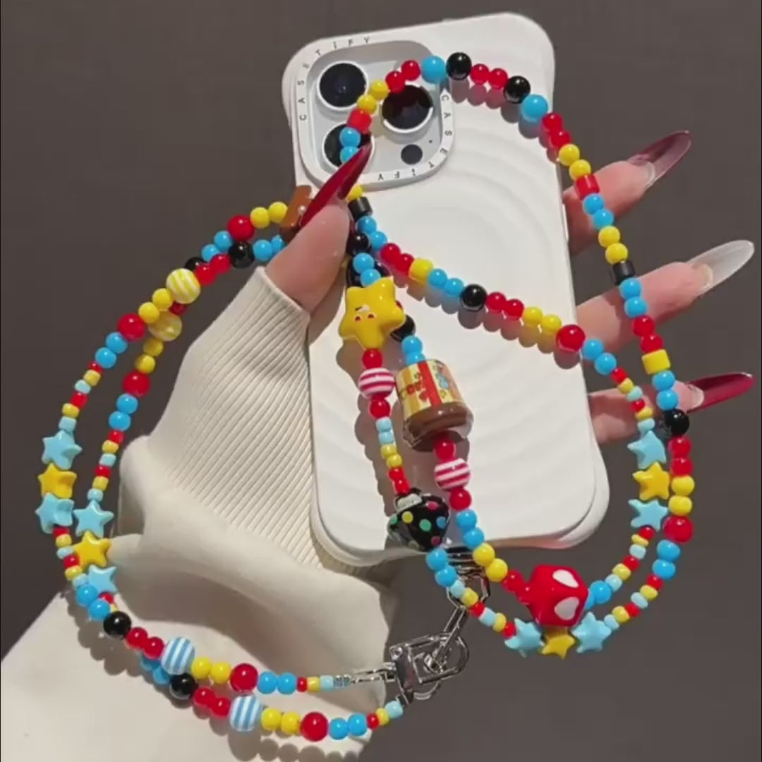 Colorful Beaded Crossbody Phone Strap