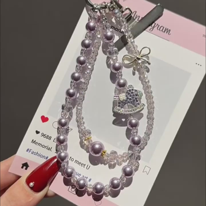 Pearl-Style Carousel Phone Charm, Bag Charm & Keyring