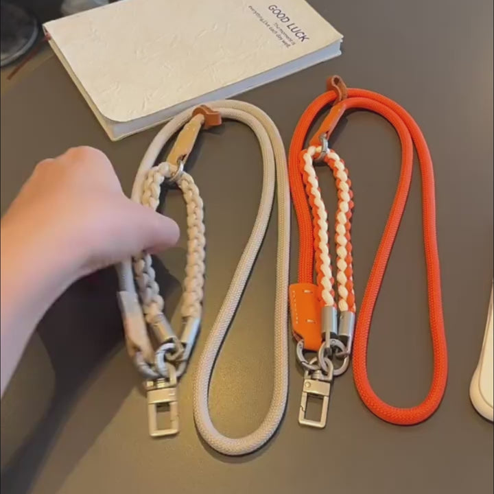 3-in-1 Modern Braided Phone Lanyard with Pouch
