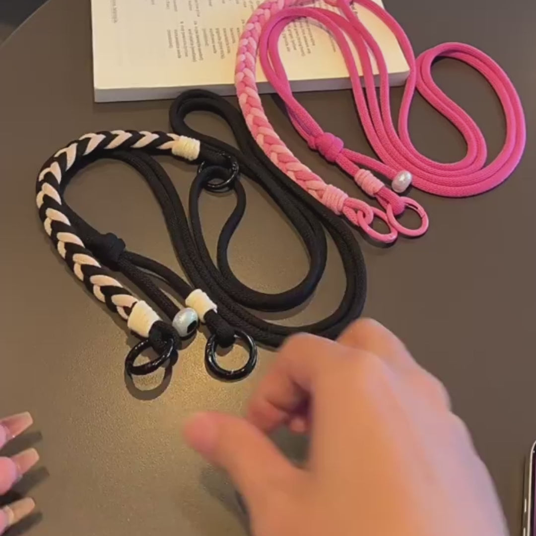 3-in-1 Classic Soft Braided Crossbody Phone Lanyard