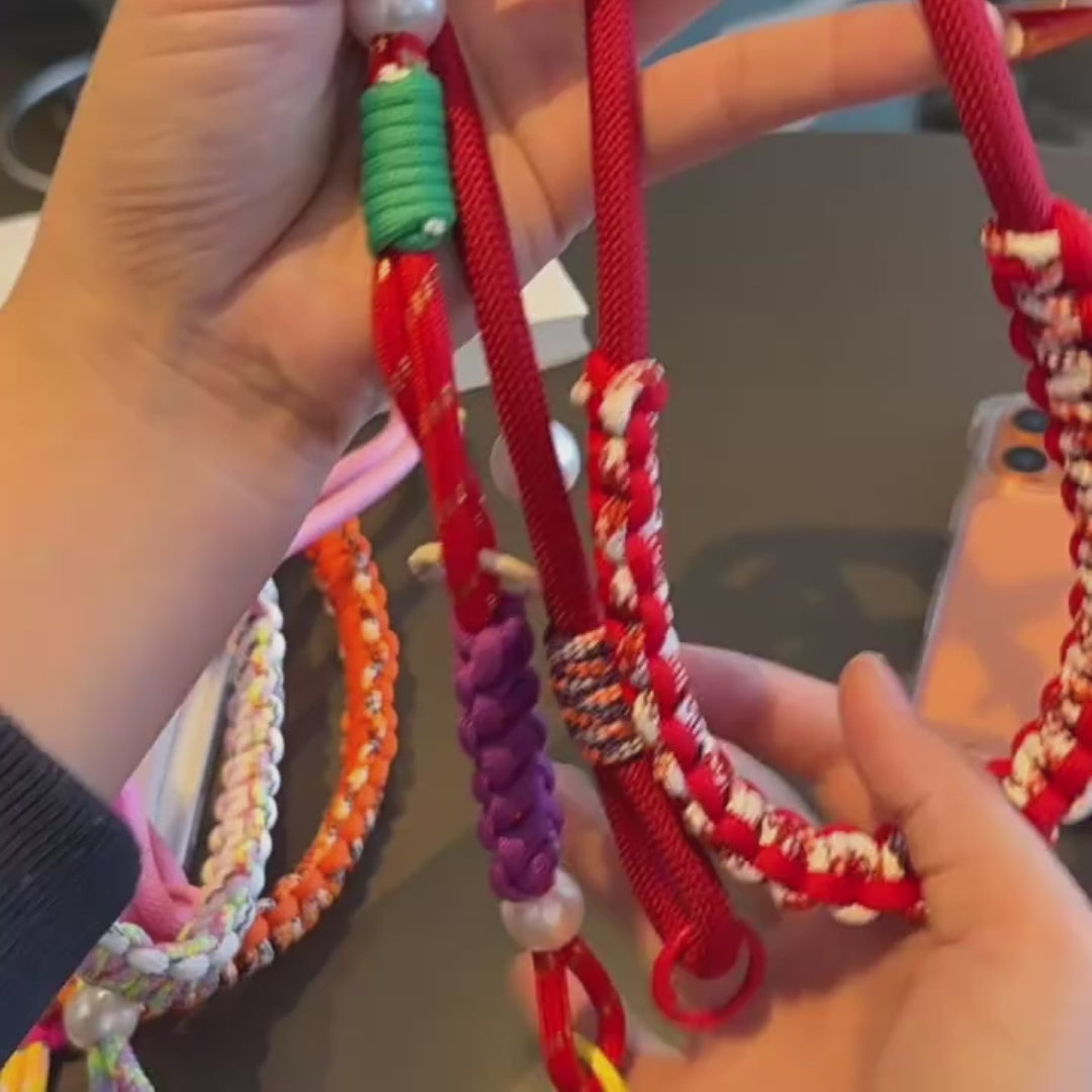 Y2K Paracord Phone Lanyard with Multi-Charm Hooks