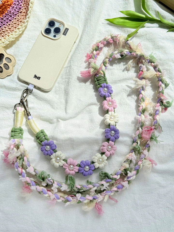 Handmade Pearl & Floral Phone Lanyard — DIY Kit Available