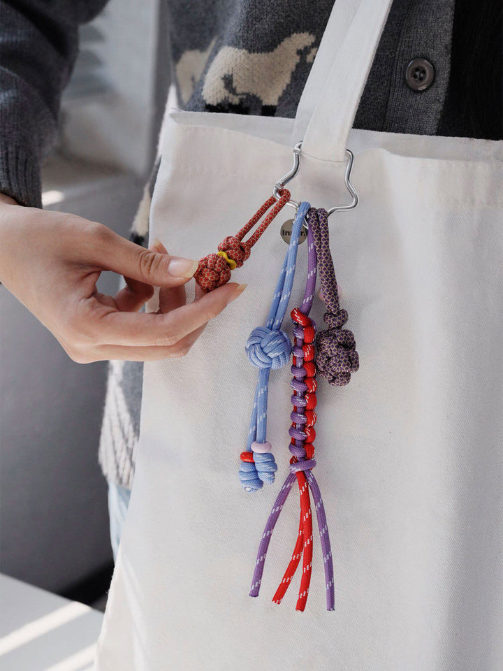 Handmade Multi-Knot Braided Bag Charm