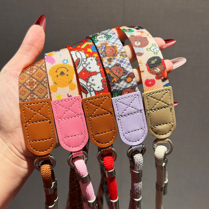 Geometric-Pattern Crossbody Phone Lanyard