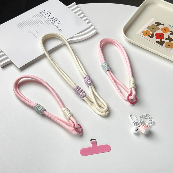 Minimal style phone strap in soft tone displayed on white background for clean everyday use#color_pink