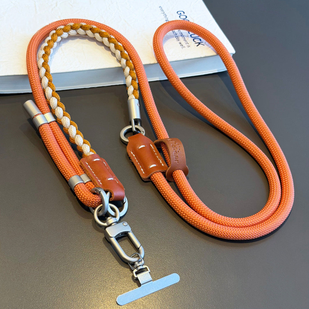 3-in-1 Modern Braided Phone Lanyard with Pouch