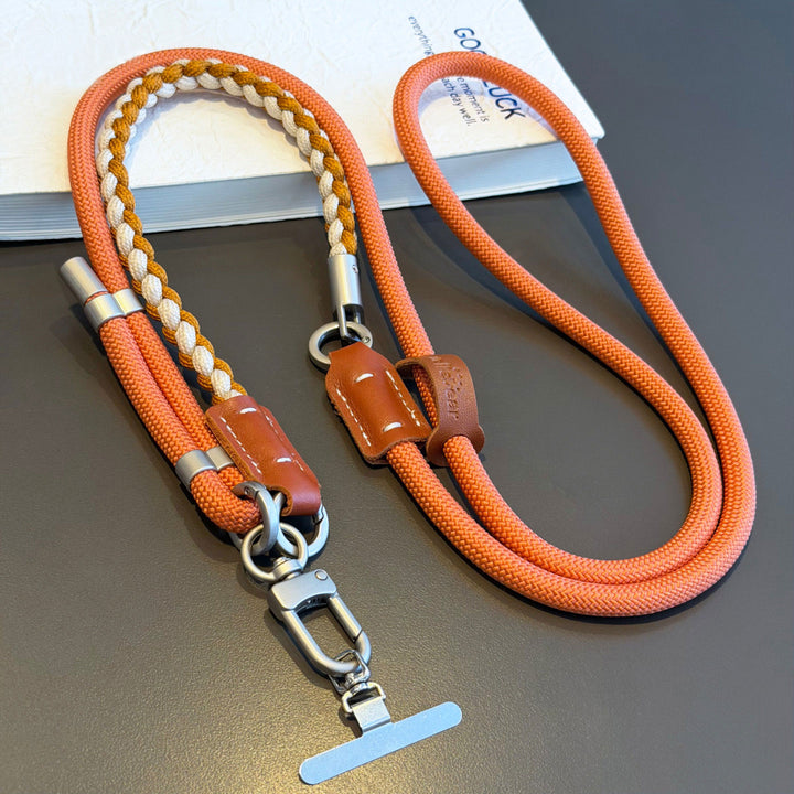 3-in-1 Modern Braided Phone Lanyard with Pouch