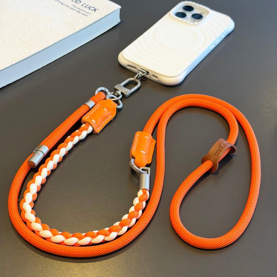3-in-1 Modern Braided Phone Lanyard with Pouch