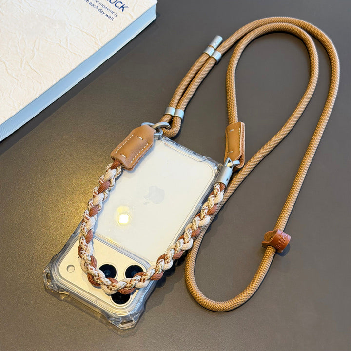 3-in-1 Modern Braided Phone Lanyard with Pouch