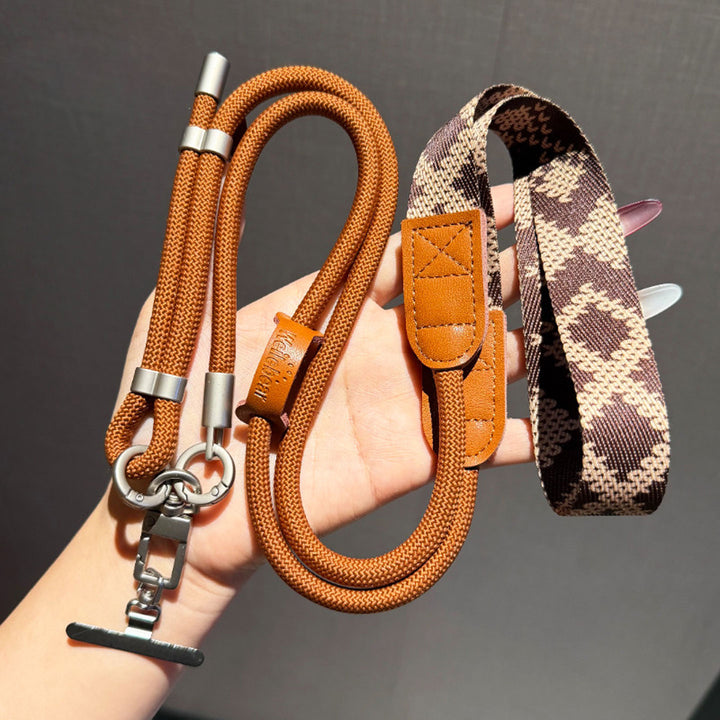 Bohemian Crossbody Phone Lanyard with Woven Trim