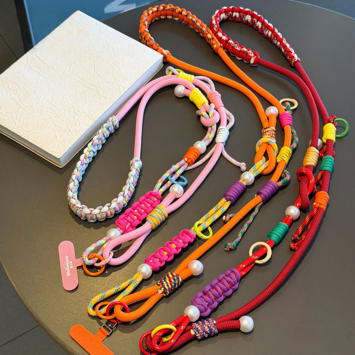 Y2K Paracord Phone Lanyard with Multi-Charm Hooks