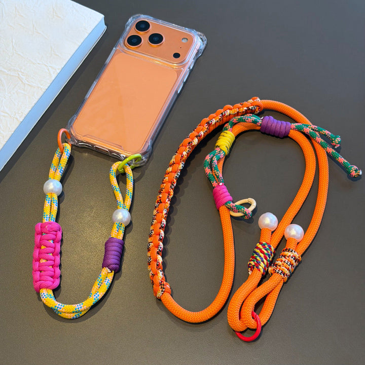 Y2K Paracord Phone Lanyard with Multi-Charm Hooks