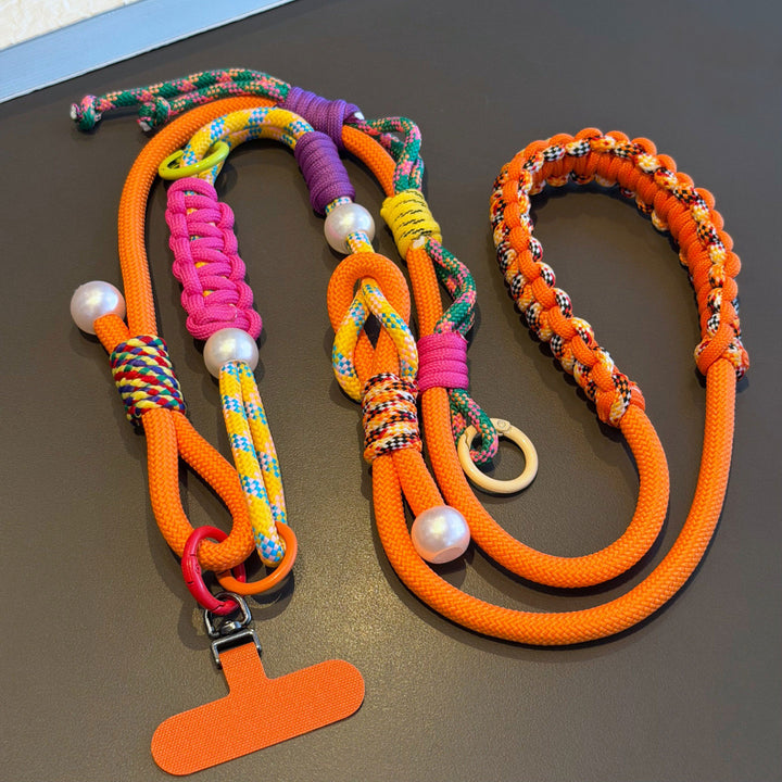 Y2K Paracord Phone Lanyard with Multi-Charm Hooks