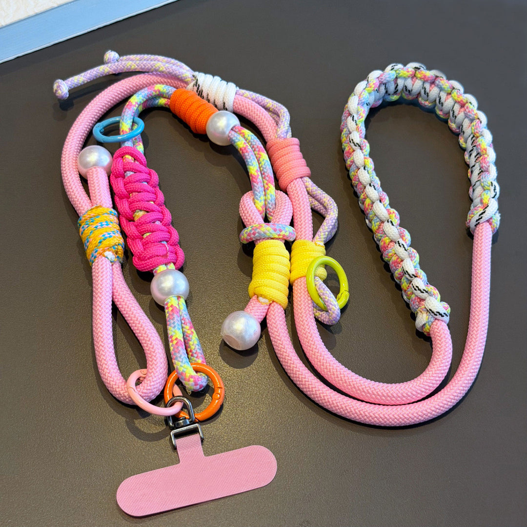 Y2K Paracord Phone Lanyard with Multi-Charm Hooks