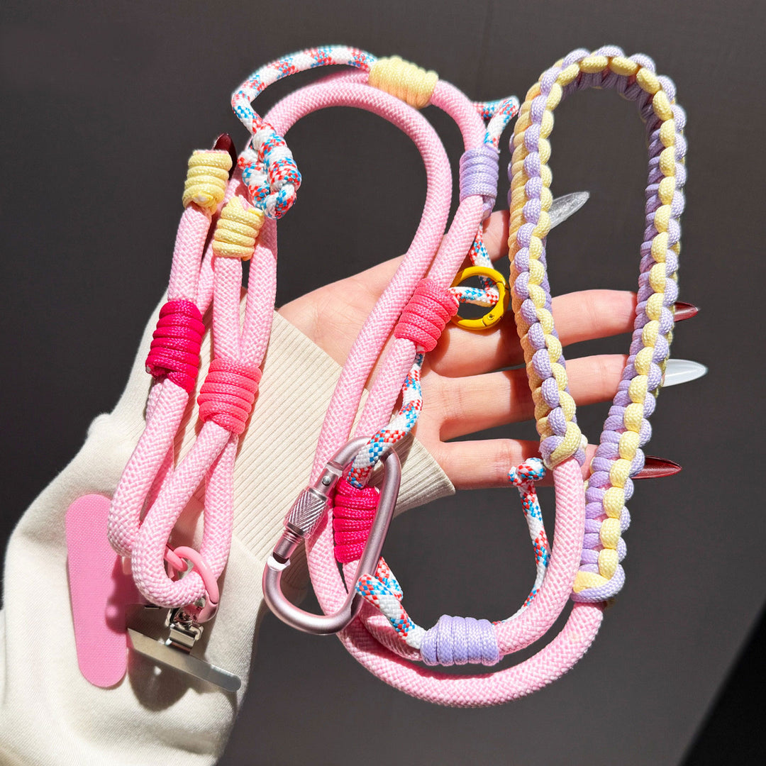 Y2K Paracord Phone Lanyard with Multi-Charm Hooks