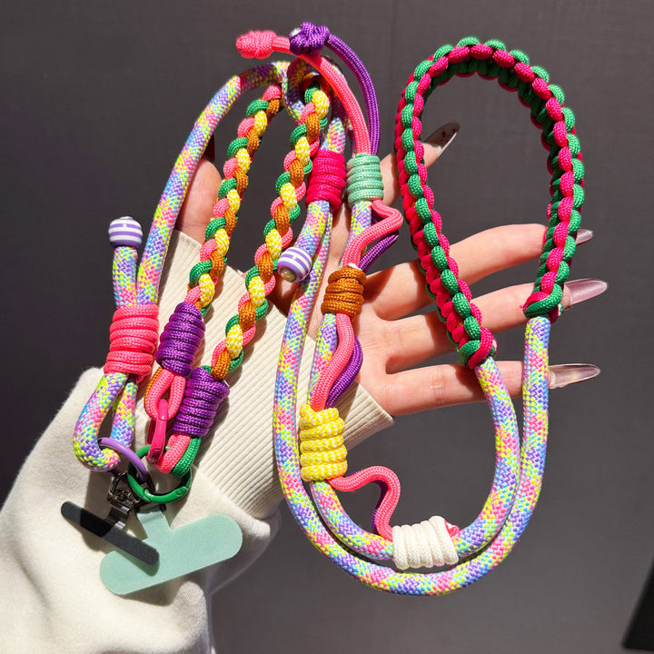 Y2K Paracord Phone Lanyard with Multi-Charm Hooks