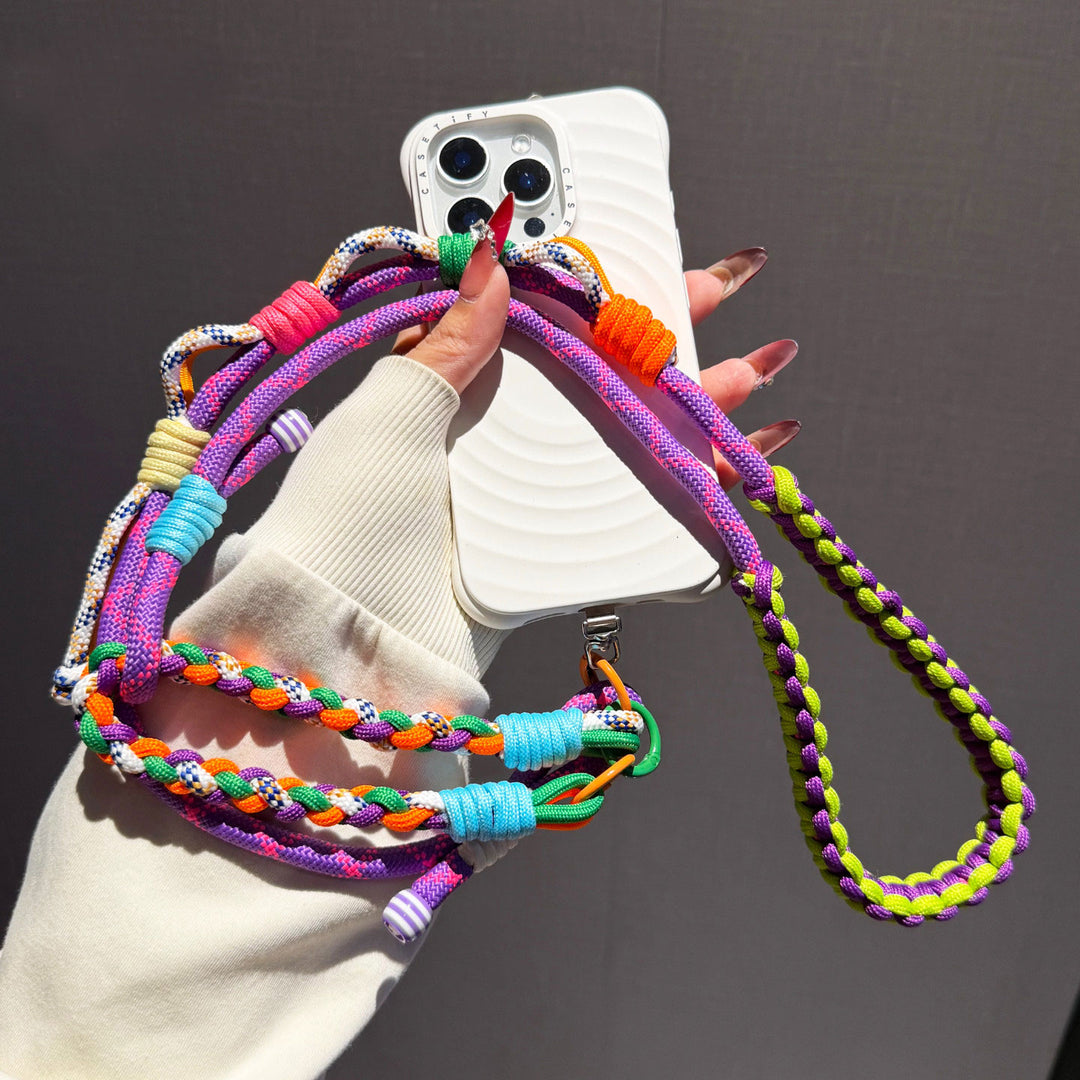 Y2K Paracord Phone Lanyard with Multi-Charm Hooks