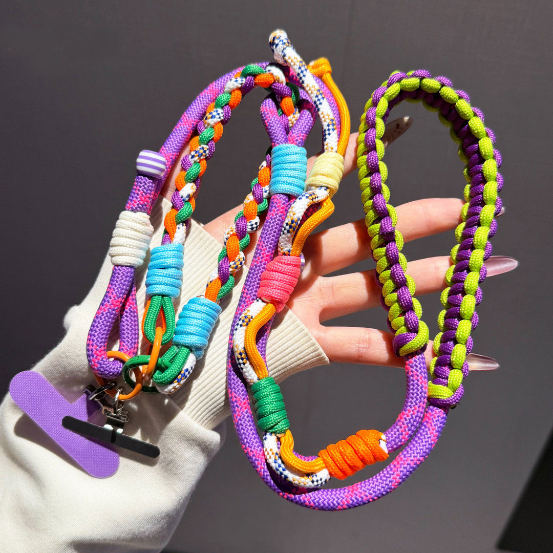 Y2K Paracord Phone Lanyard with Multi-Charm Hooks
