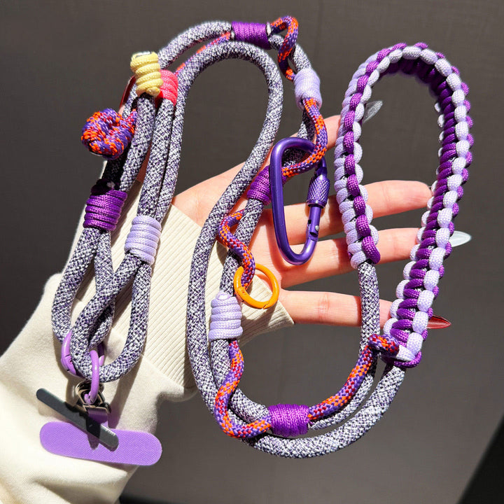 Y2K Paracord Phone Lanyard with Multi-Charm Hooks