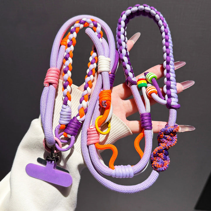 Y2K Paracord Phone Lanyard with Multi-Charm Hooks